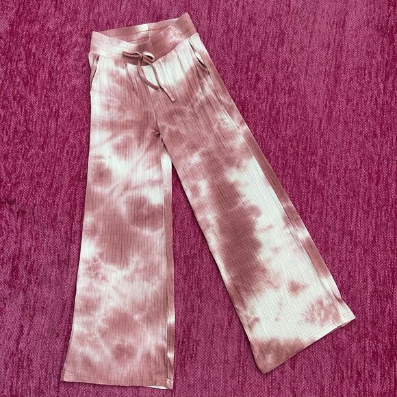 Beach Riot Hayley Cropped Pants Tie Die Orchid Smoke Pink White Size Small - Picture 2 of 10